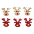 Christmas Craft Embellishments (6pcs) - Glitter Reindeer
