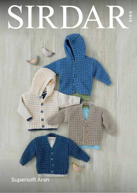 Cardigans in Sirdar Supersoft Aran (5164) Vibes Scribes