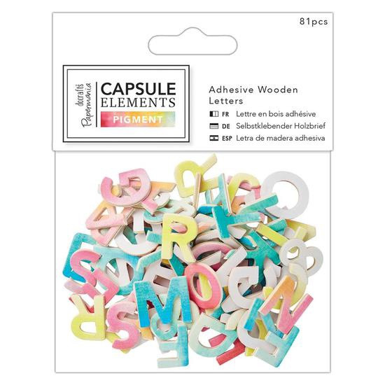 Capsule Elements Adhesive Wooden Letters (81pcs) Pigment Vibes