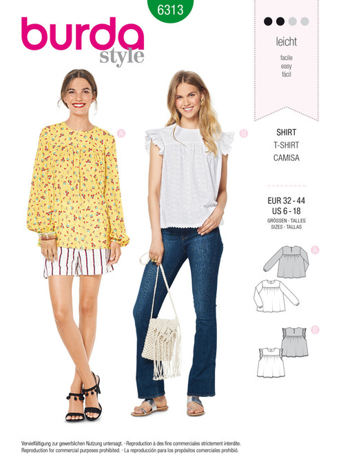 T-Shirts & Tops sewing patterns