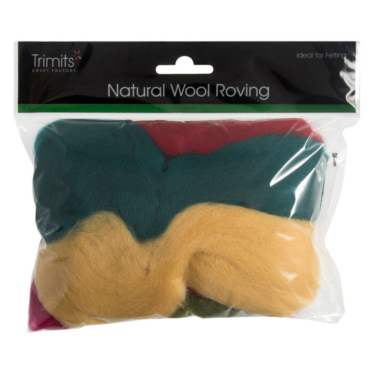 Natural Roving Wool (50g) - Assorted Brights - Vibes & Scribes
