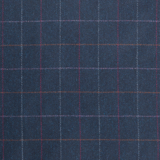 100% English Wool Tweed in Classic Navy Windowpane Check - Per ¼ Metre ...