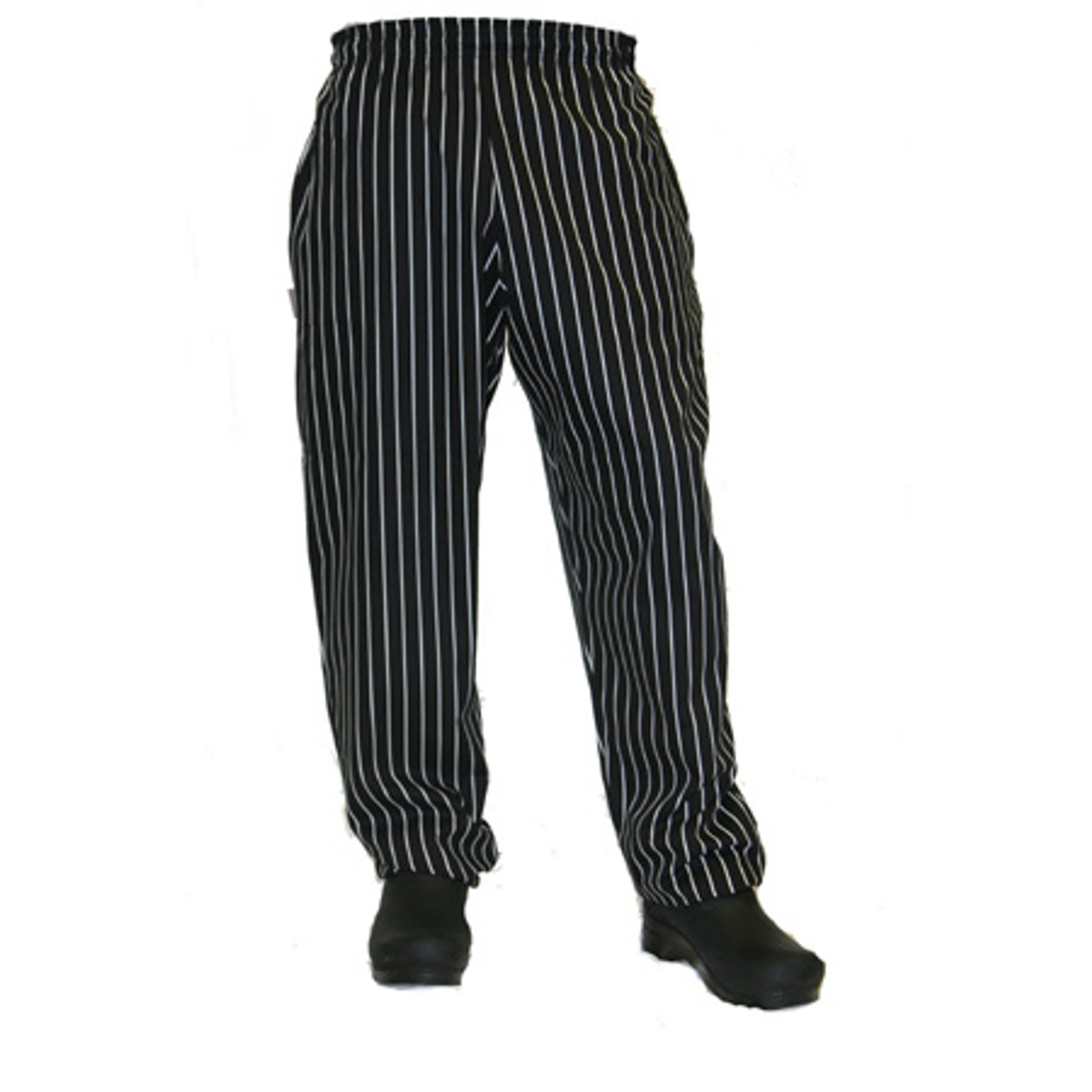 black and white striped baggy pants