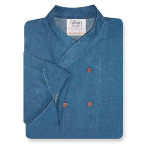 Imperial Chef Coat in Blue Denim with Copper Closures