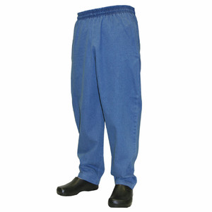 Baggy Chef Pants in 100% Blue Cotton Denim, 7100-3148