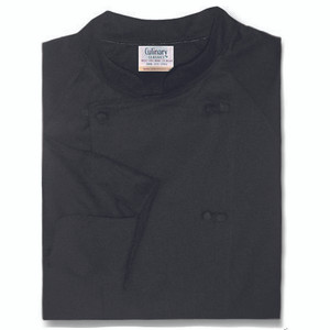 Raglan Chef Coat in Black with Knot Buttons, 1070007
