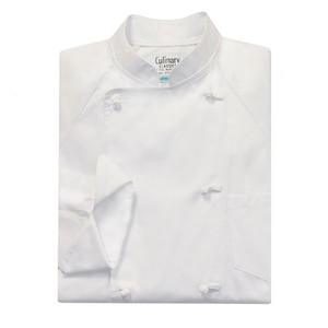 Raglan Chef Coat in White Egyptian Cotton with Pockets, 1070510
