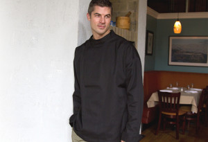 Tunic Chef Coat in Black Cotton Twill, 1050502