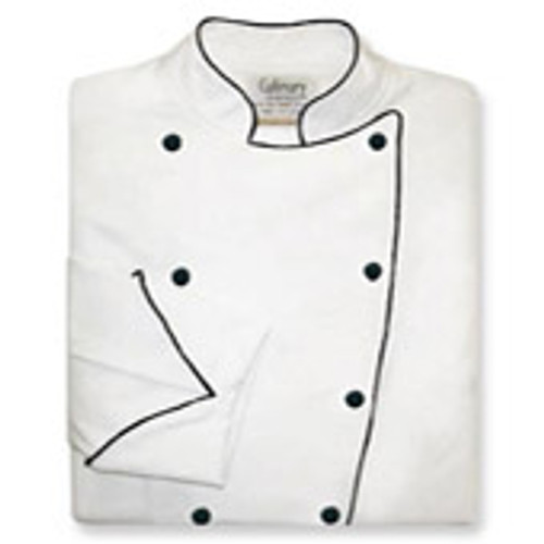 Contempo Coat in White Egyptian Cotton with Black Accents (1036502) Contempo Coat in White Egyptian Cotton with Black Accents (1036502)