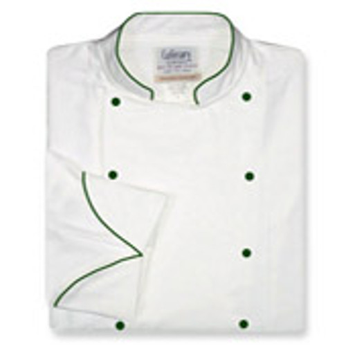 Contempo Coat in White Midweight Cotton with Spruce Accents 1036535 Contempo Coat in White Midweight Cotton with Spruce Accents 1036535