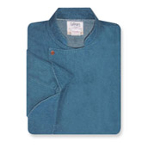 Royal Chef Coat in Blue Denim w/ copper closures & sleeve pocket