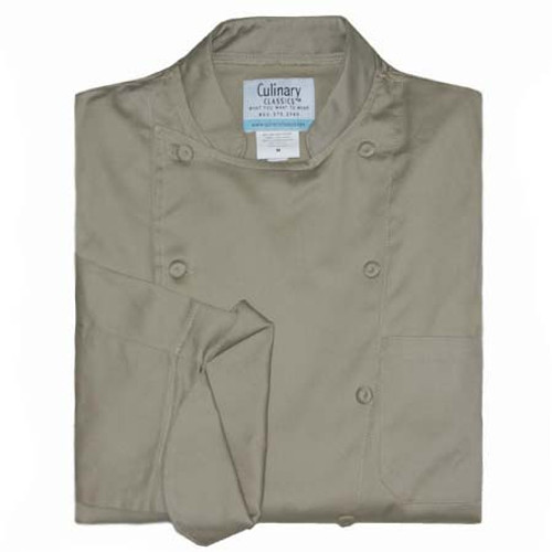Traditional Chef Coat in Khaki Cotton Twill Traditional Chef Coat in Khaki Cotton Twill