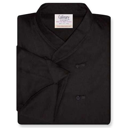 Imperial Chef Coat in Black Twill with Knot Buttons Imperial Chef Coat in Black Twill with Knot Buttons
