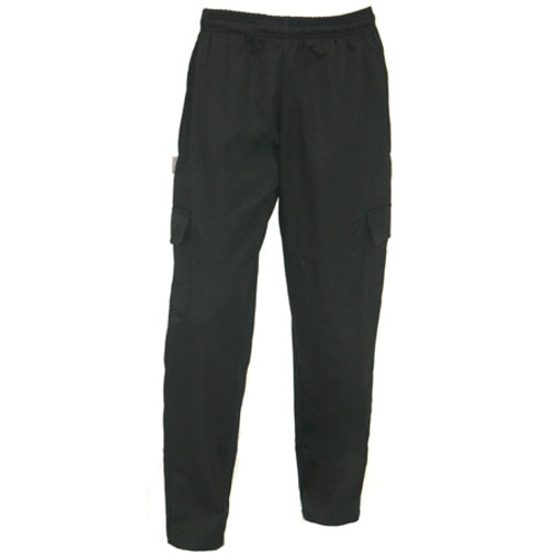 Cargo Chef Pants in 100% Black Super Organic Cotton Twill, 7120_684