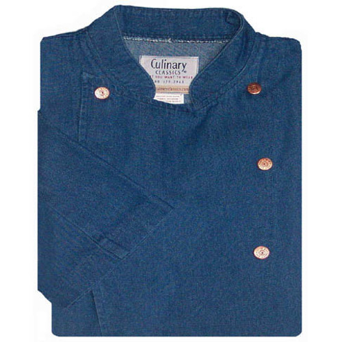 Women's Traditional Coat in Blue Denim Cotton, 1035532