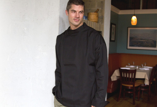 Tunic Chef Coat in Black Cotton Twill, 1050502