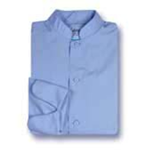 Mandarin Chef Coat in Petrol Blue Poplin
