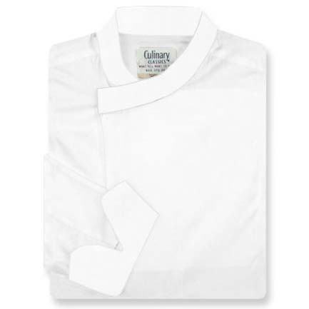 Tunic Chef Coat in White Poplin with Left Sleeve Pocket