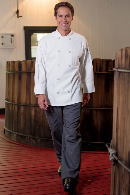 Entree Chef Coat with Plastic Buttons in White UN1010