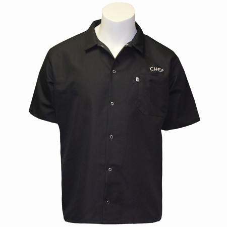 Cook Shirt with CHEF Embroidery in Black, UN4815