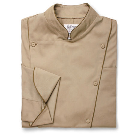 Corded Chef Coat in Khaki with OD Green Cording, 1080539