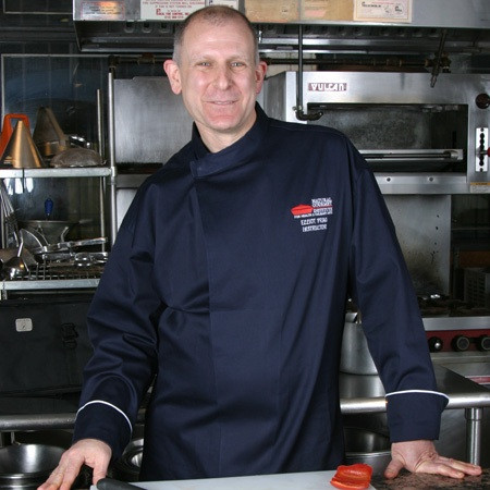 Tunic Chef Coat in Navy with White Cuff Cording, 1050005