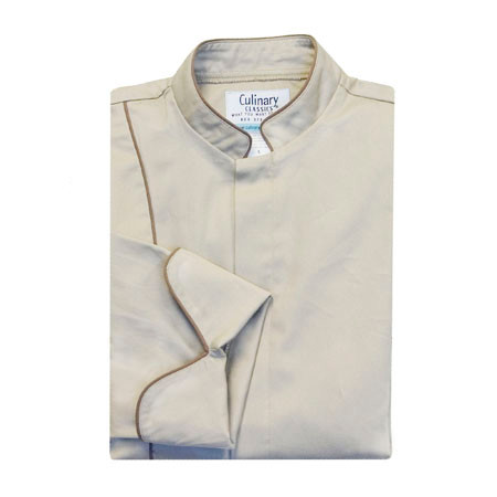Vanguard Chef Coat in Stone with Taupe Cording, 1733-009