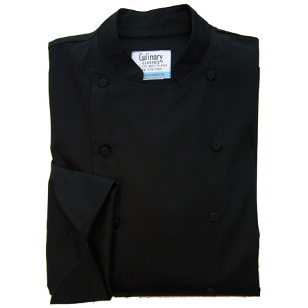 Traditional Chef Coat in Black 100% Egyptian Cotton, 1030018