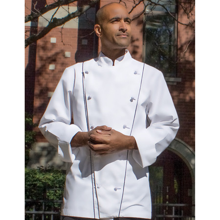 Corded Chef Coat in White, 1080-corded poplin