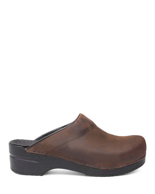 Dansko Karl Antique Brown/Black Sole Chef Clog, D9131