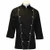 Corded Chef Coat in Black Twill with White Accents, 1080503