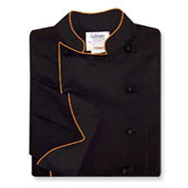 Contempo Coat in Black Soil-Release Twill with Antique Accents
