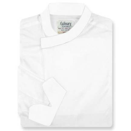 Tunic Chef Coat in White Egyptian Cotton with Left Sleeve Pocket