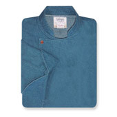 Royal Chef Coat in Blue Denim w/ copper closures & sleeve pocket