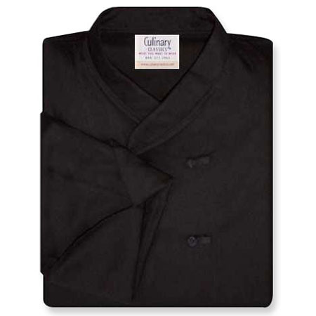 Imperial Chef Coat in Black Twill with Knot Buttons