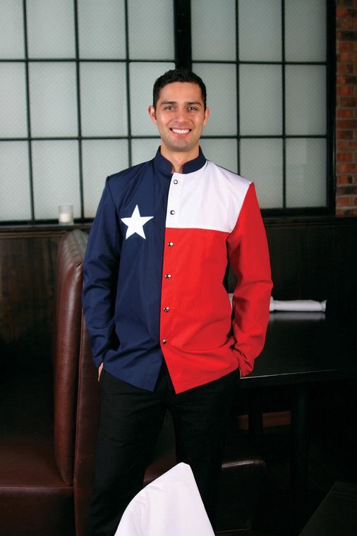 Texas Chef Coat in Navy, White, and Bright Red, 1355_001