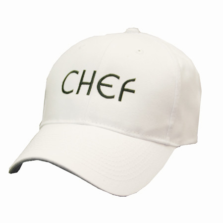Baseball Cap in White - CHEF embroidery, 2417