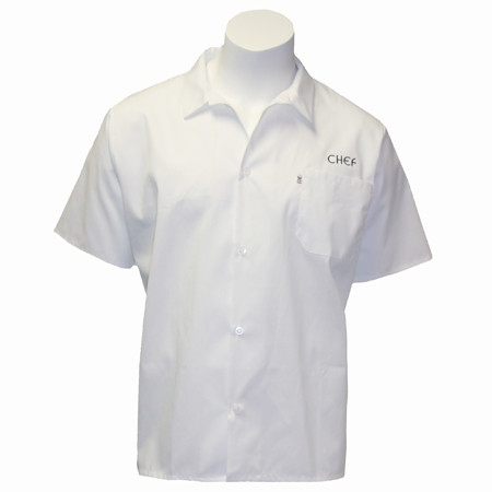 Cook Shirt in White with CHEF Embroidery, UN4914