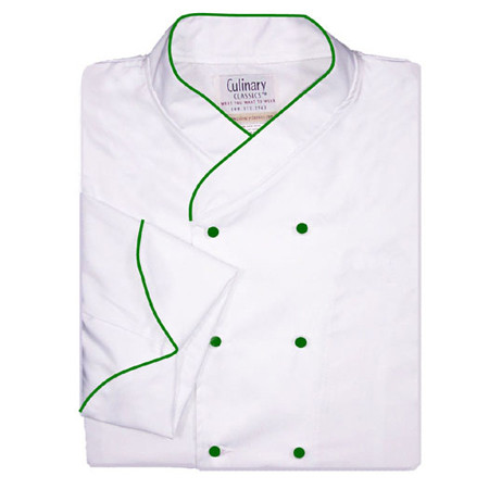 Imperial Chef Coat in White with Green Accents, 1040534