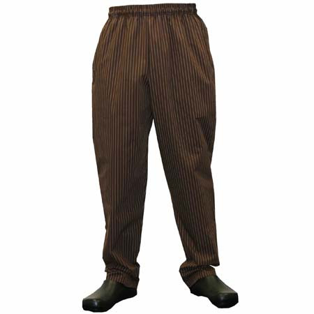 Baggy Chef Pants in Black or Chocolate Pinstripe, 7100-pinstripe