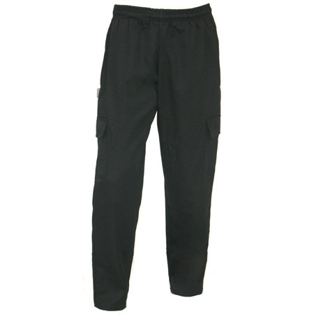 Cargo Chef Pants in 100% Black Super Organic Cotton Twill, 7120_684