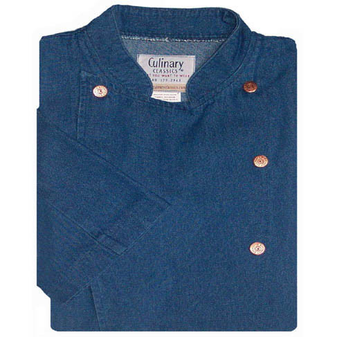 Women's Traditional Coat in Blue Denim Cotton, 1035532