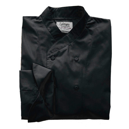 Imperial Chef Coat in Black Egyptian Cotton, 1040/5153/608