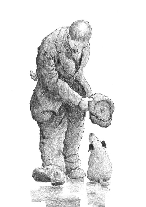 Here’s to You is a signed, limited edition print of the original pencil drawing by Alexander Millar.