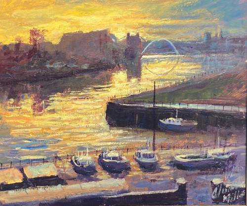 Overlooking the Tyne is an original oil painting by Alexander Millar.