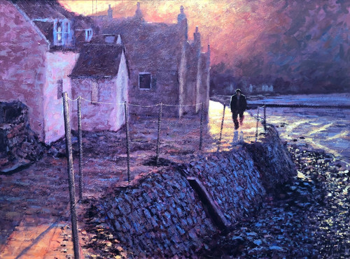 Evening Light, Crovie is a framed, signed, limited edition print on canvas of the original oil painting by Scottish artist Alexander Millar. Evening Light, Crovie is a framed, signed, limited edition print on canvas of the original oil painting by Scottish artist Alexander Millar.
