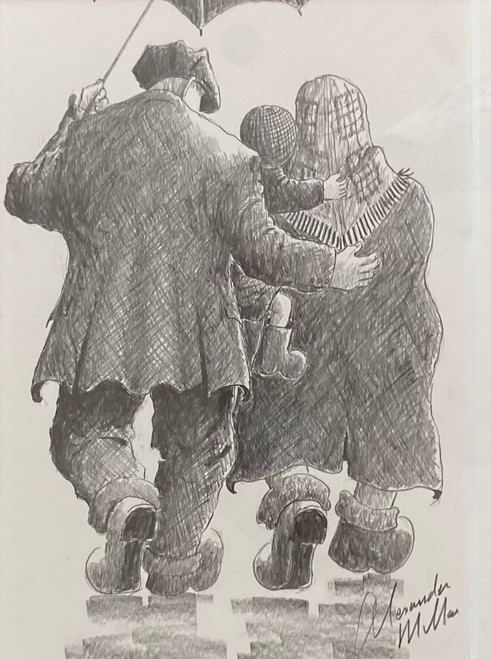Big Hugs is an original pencil drawing by Alexander Millar.