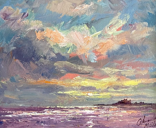 Winter Sunshine Over Bamburgh is an original oil painting by Alexander Millar.
