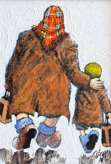 That's Ma Boy Little Gem is a small, original oil painting by Alexander Millar.