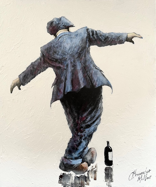 Walk the Line is an original, framed, oil painting by Alexander Millar.